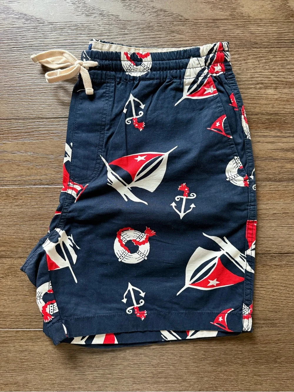 JCrew - Men’s Navy Blue Shorts with Nautical Print